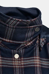 VESTE REMBOURRÉE À CAPUCHE CARREAUX