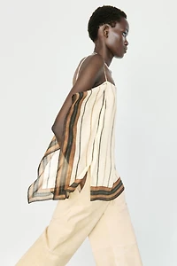 Flowing striped strappy top