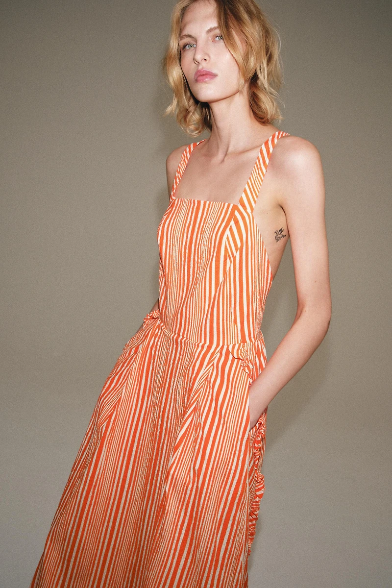 ZW COLLECTION STRIPED MIDI DRESS