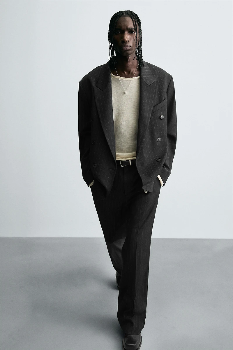 STRIPED SUIT PANTS
