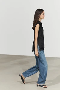 Flowing lace-detail top
