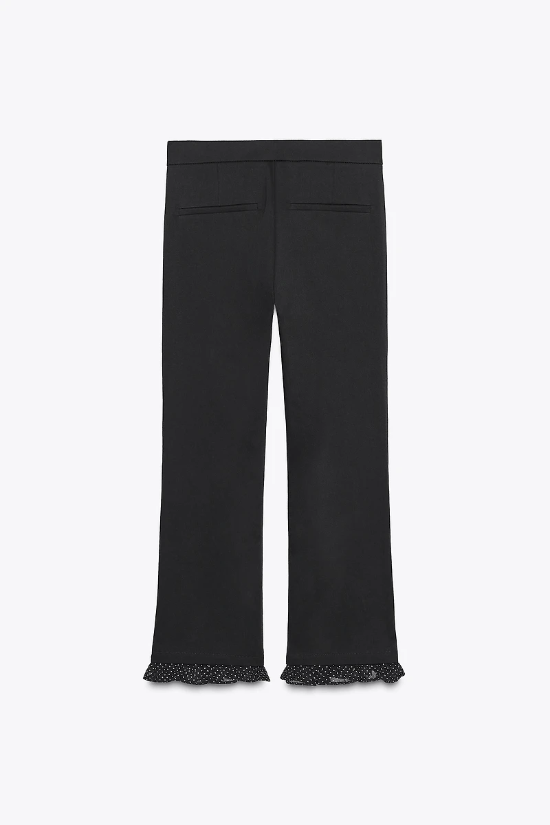 RUFFLED MINI FLARE PANTS