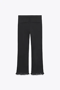 RUFFLED MINI FLARE PANTS
