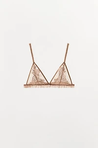 EMBROIDERED MESH BRA