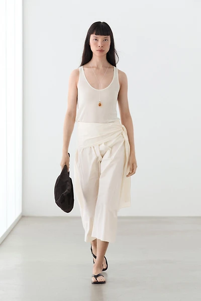 Flowing skirt with scarf detail