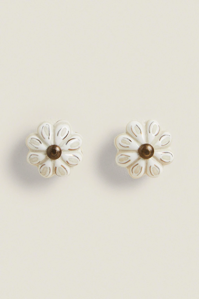 LOT DE POIGNÉES CÉRAMIQUE FLEUR (PACK 2)