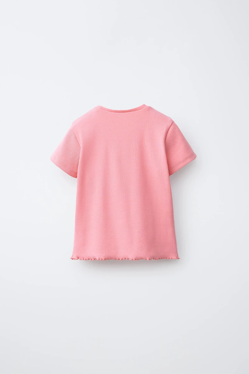 T-SHIRT CÔTELÉ À PIÈCE