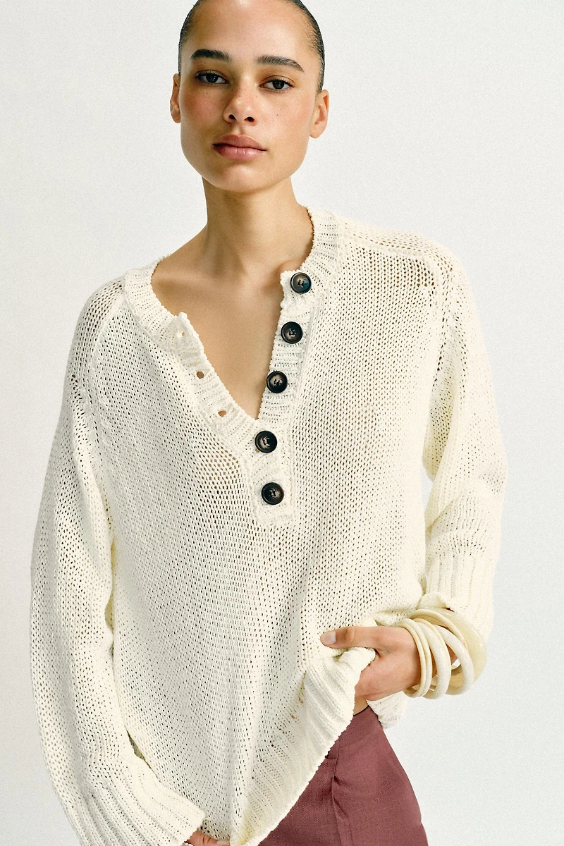 BUTTON KNIT JUMPER