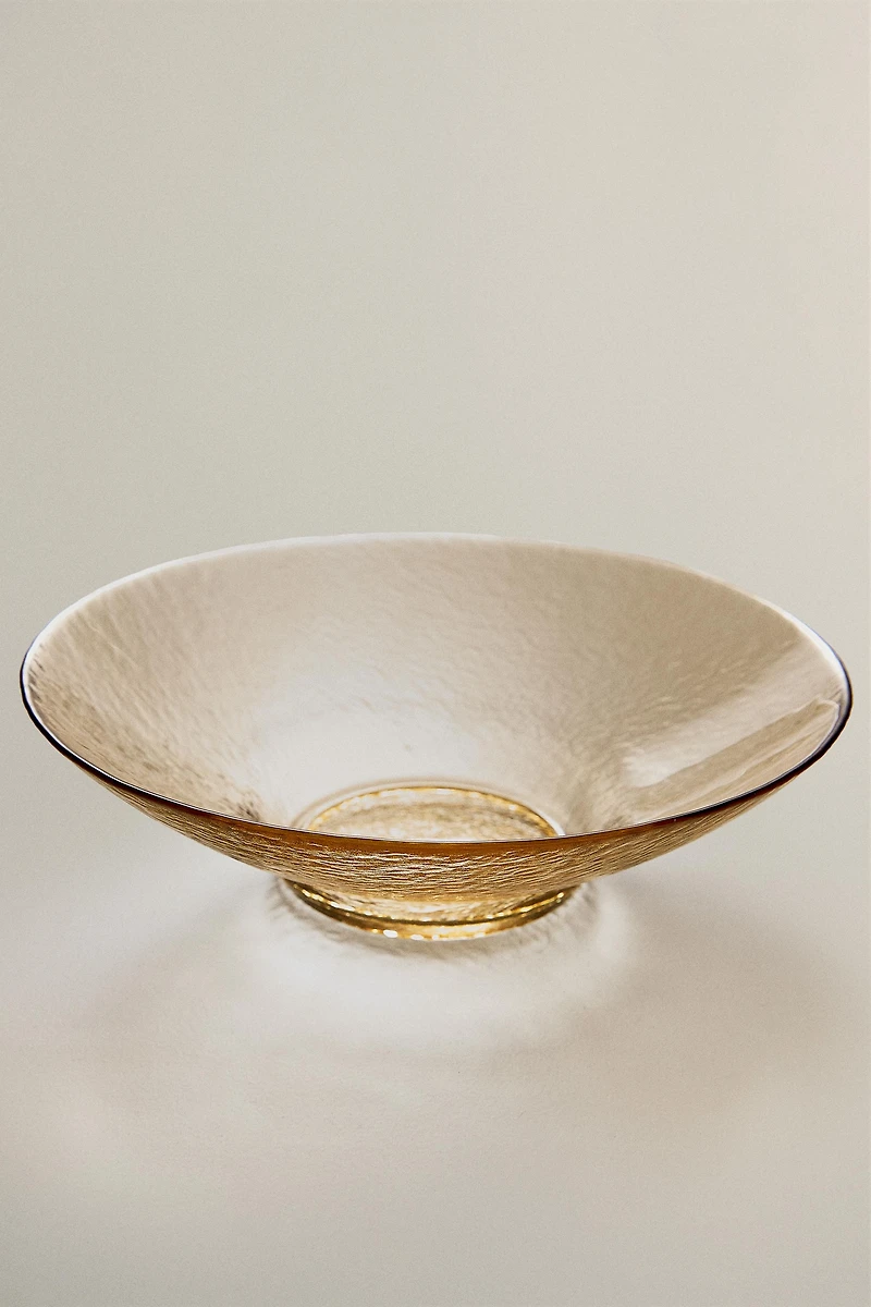 TEXTURED GLASS SALAD BOWL