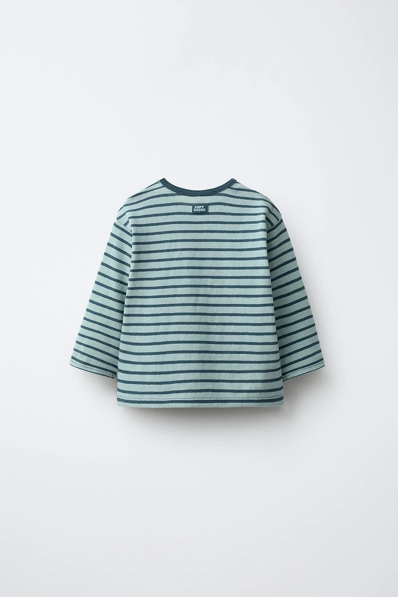 STRIPED LABEL T-SHIRT