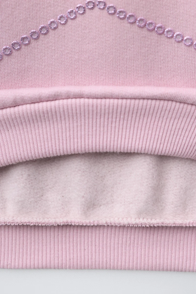 RAISED SHINY STAR SWEATSHIRT
