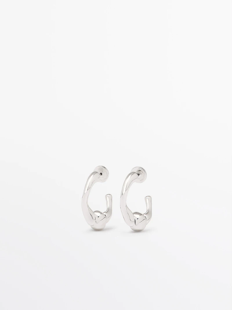 Ball hoop earrings