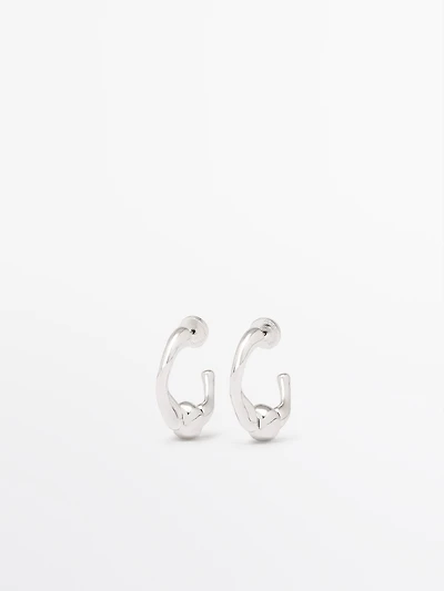 Ball hoop earrings