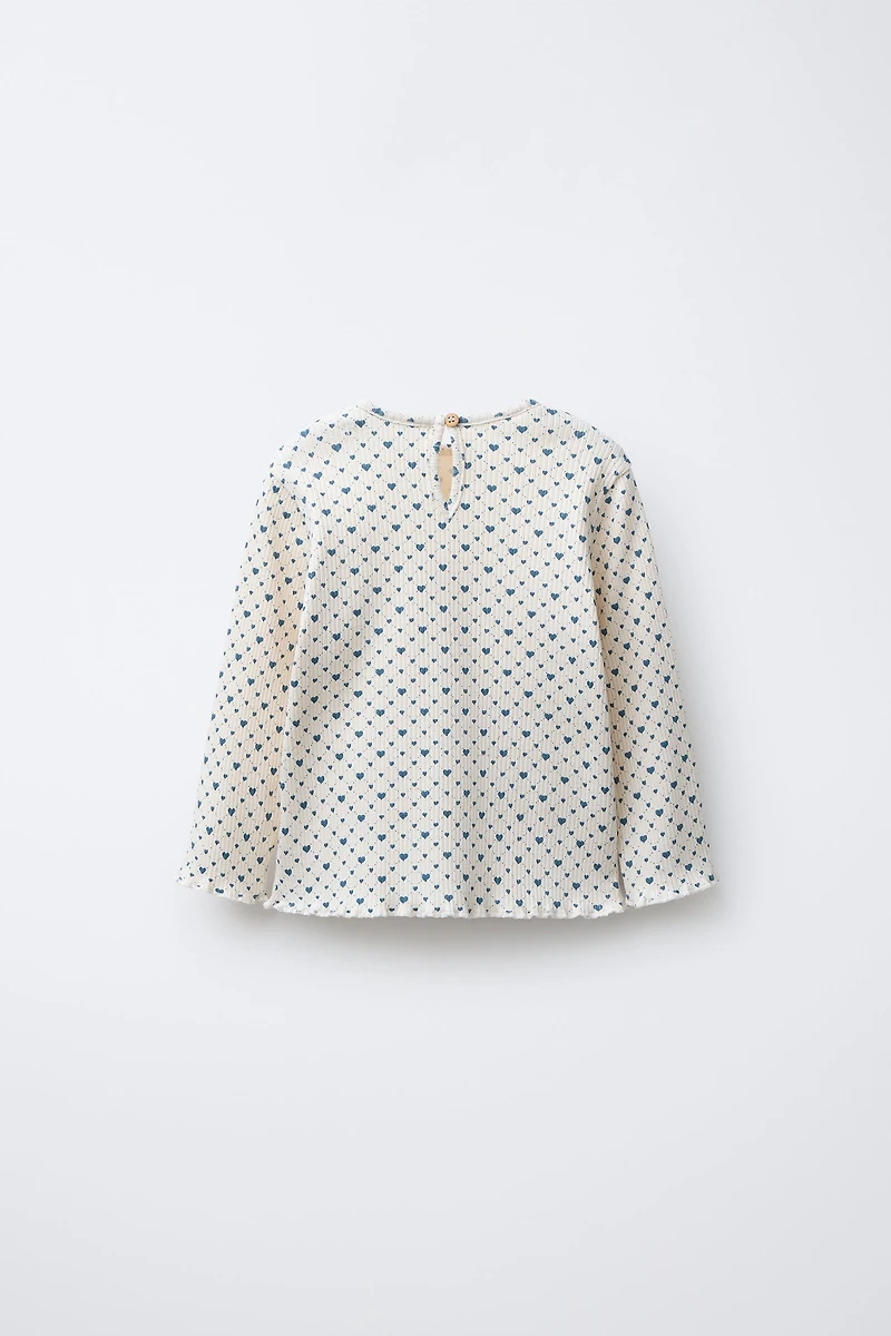 T-SHIRT CANNELÉ SOFT TOUCH CŒURS
