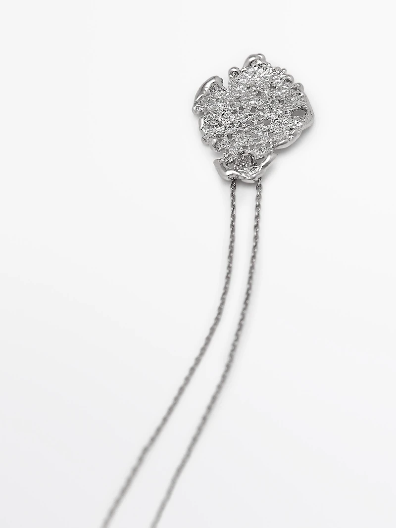 Collier mini pendentif pièce dentelle