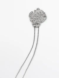 Collier mini pendentif pièce dentelle