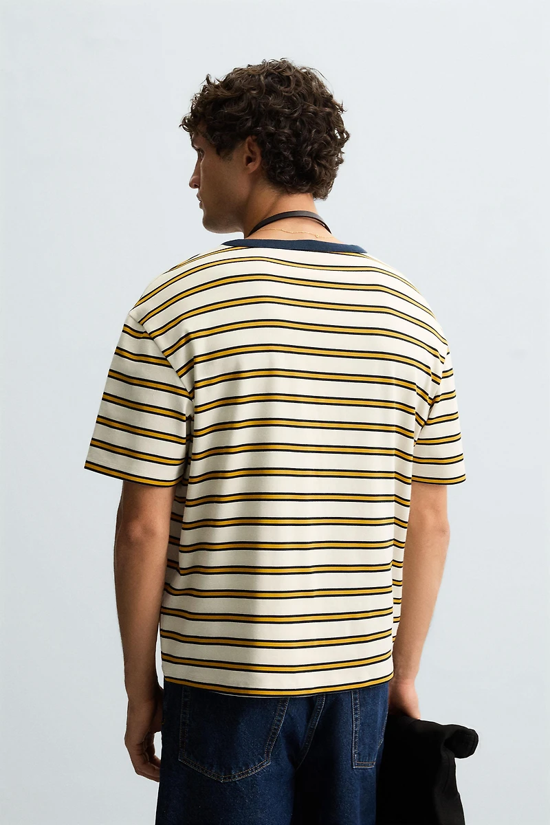 T-SHIRT JACQUARD RAYURES