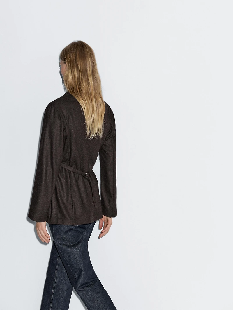 Wool blend double-breasted blazer