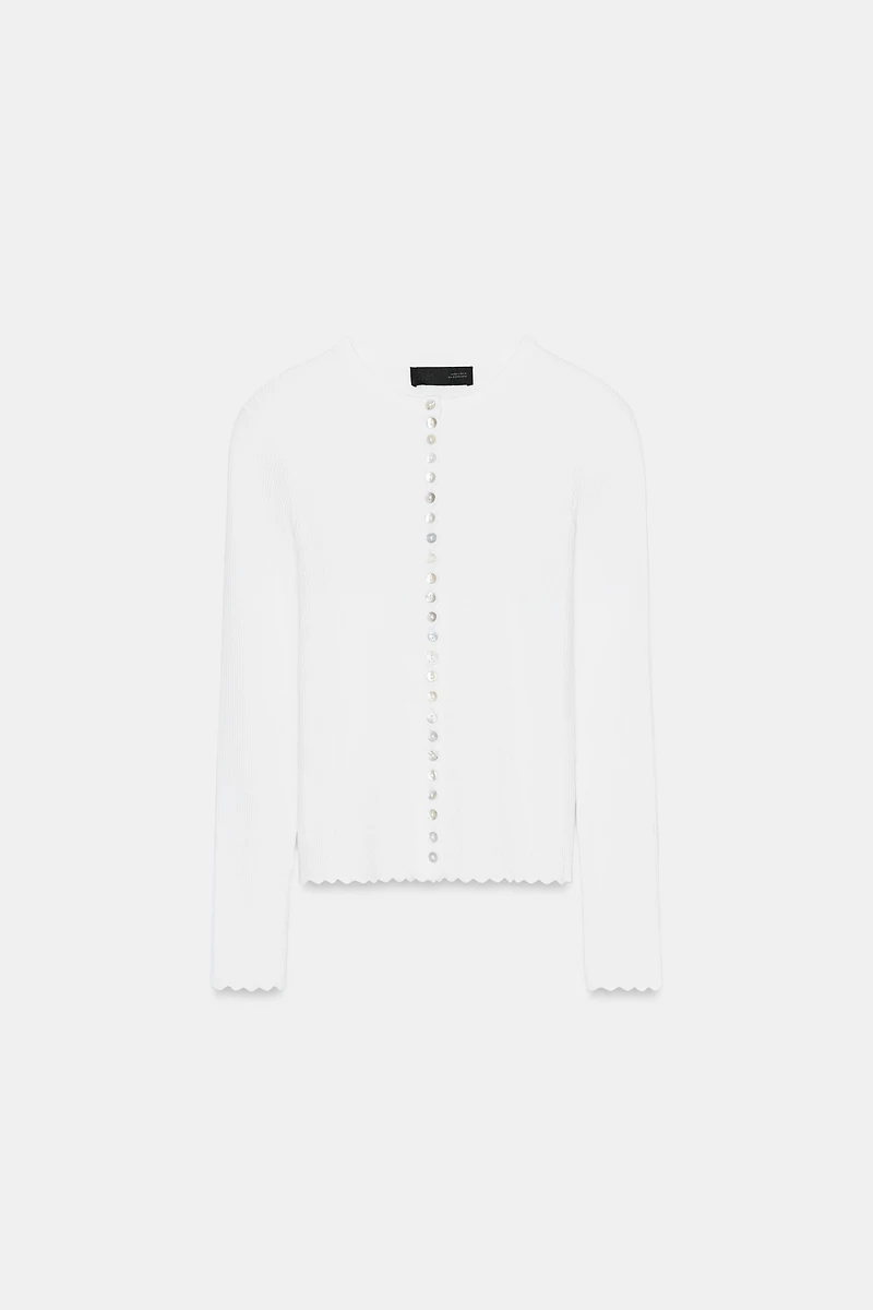 GILET EN MAILLE CÔTELÉE