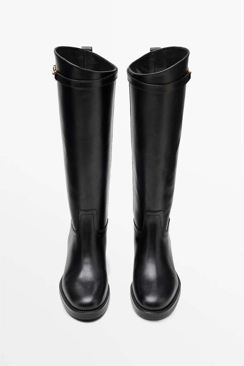 Leather riding boots