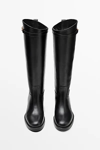Leather riding boots