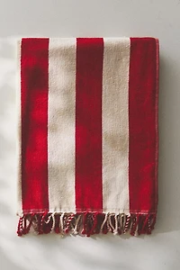 STRIPED BEACH TOWEL WITH FRINGE