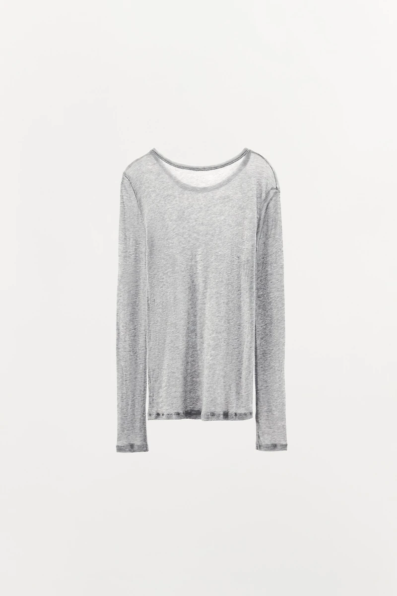 T-SHIRT MANCHES LONGUES AVEC COTON