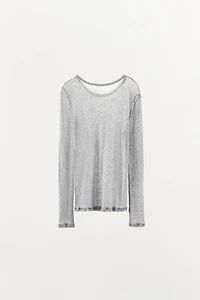 T-SHIRT MANCHES LONGUES AVEC COTON