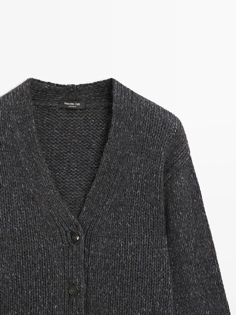 Wool blend V-neck cardigan