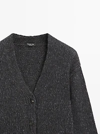 Wool blend V-neck cardigan