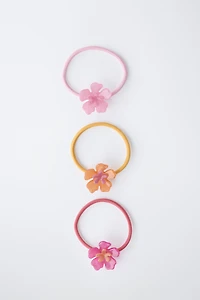 THREE-PACK OF HIBISCUS FLOWER SCRUNCHIES