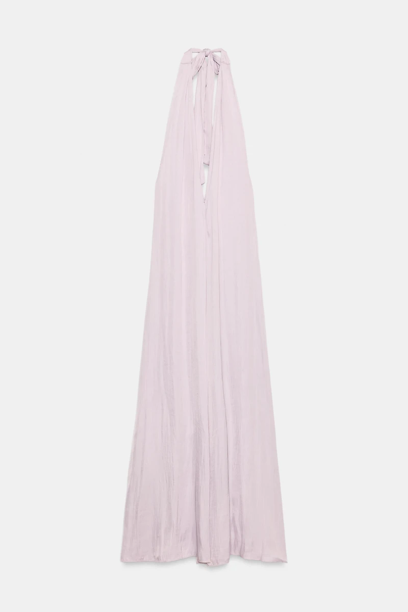 ROBE MIDI HALTER SATINÉE