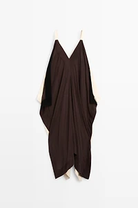 Flowing midi dress with contrast trim detail