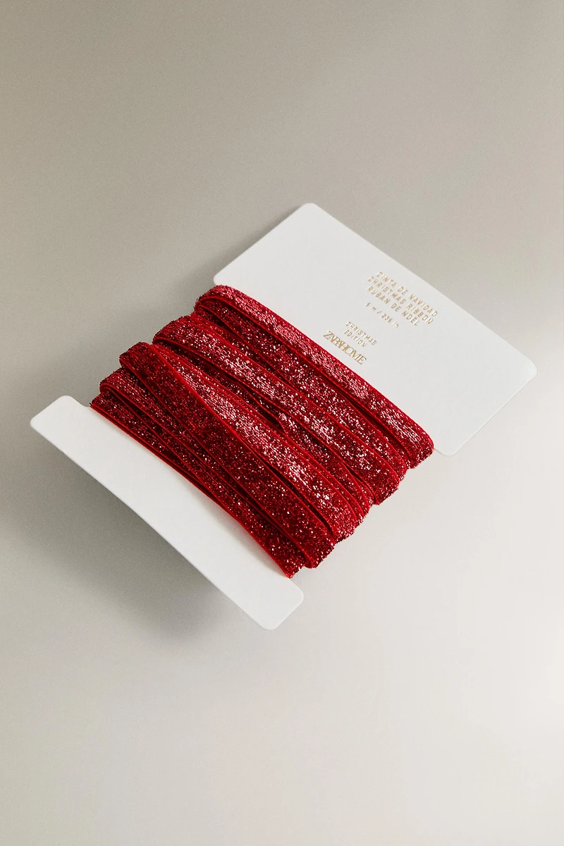 METALLIC THREAD CHRISTMAS GIFT RIBBON