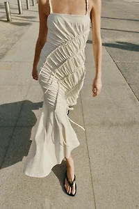 LONG DRAPED DRESS