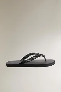 TOE-POST LACE-UP SANDALS