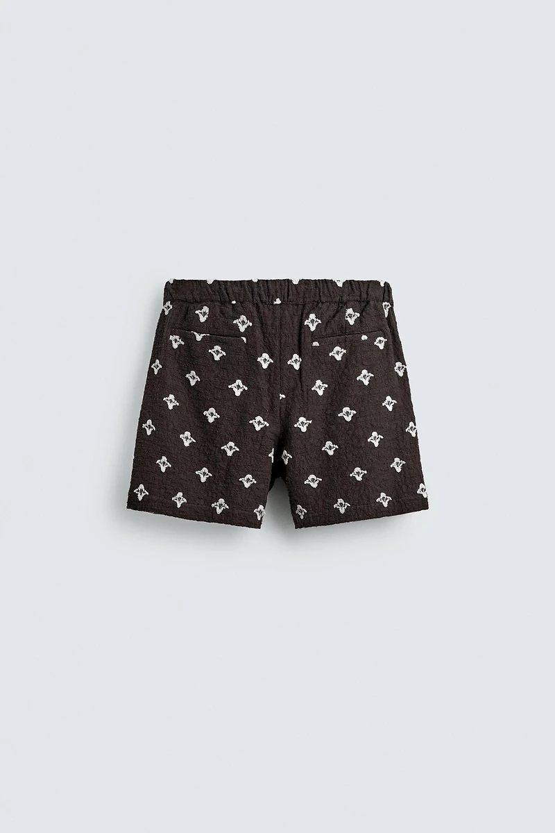 RELAXED FIT TEXTURED JACQUARD SHORTS