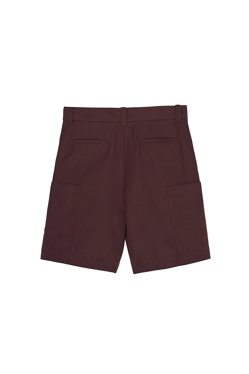 RELAXED FIT CARGO SHORTS WITH PLEATS