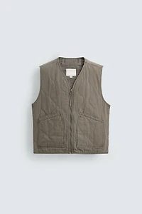 WASHED TOPSTITCHED VEST
