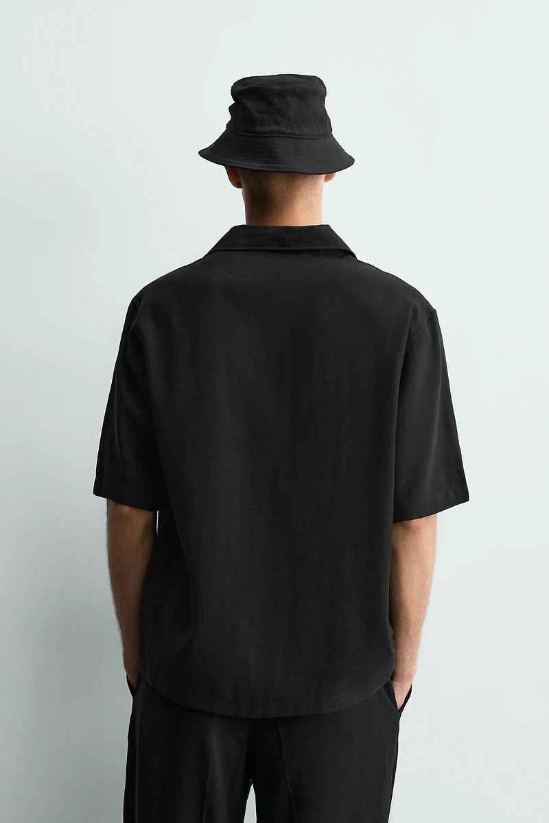 RELAXED FIT FLOWY POLO SHIRT