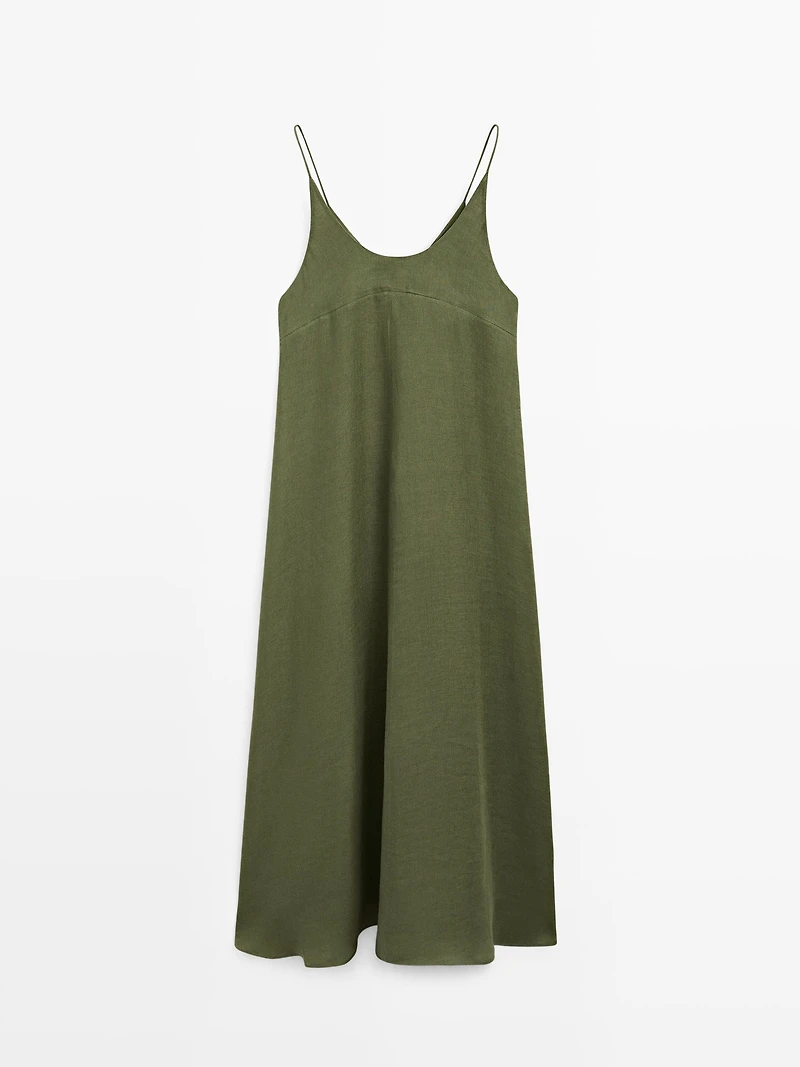 Flowing midi dress with thin straps