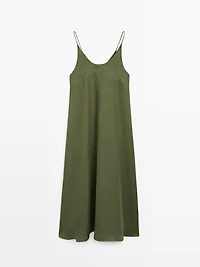Flowing midi dress with thin straps
