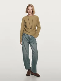 Boat neck knit sweater