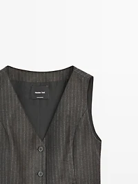 100% wool pinstripe waistcoat