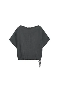 ADJUSTABLE HEM CAPE SHIRT