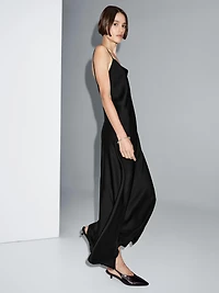 Robe longue nuisette en crêpe