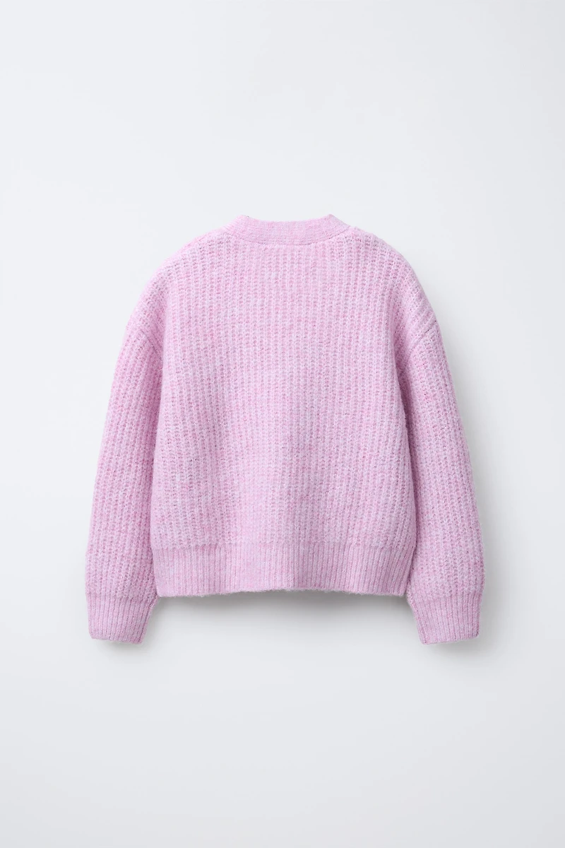 SPARKLY BOW KNIT CARDIGAN
