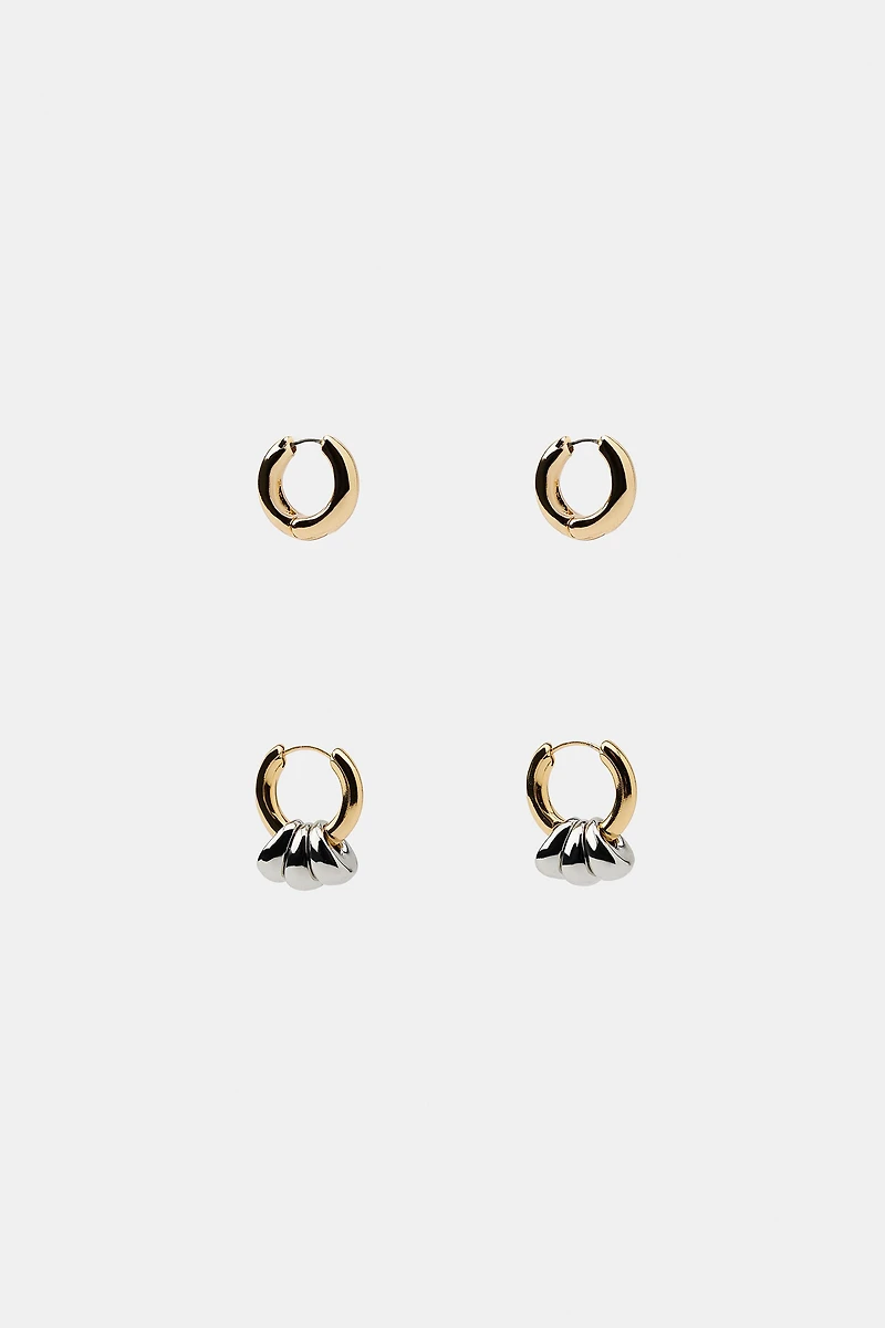 PACK OF COMBINED HOOP EARRINGS