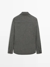 Surchemise poches en laine mélangée
