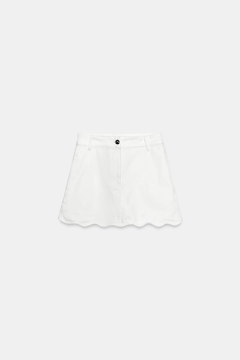 JUPE-PANTALON Z1975 EN DENIM À BASE ONDULÉE